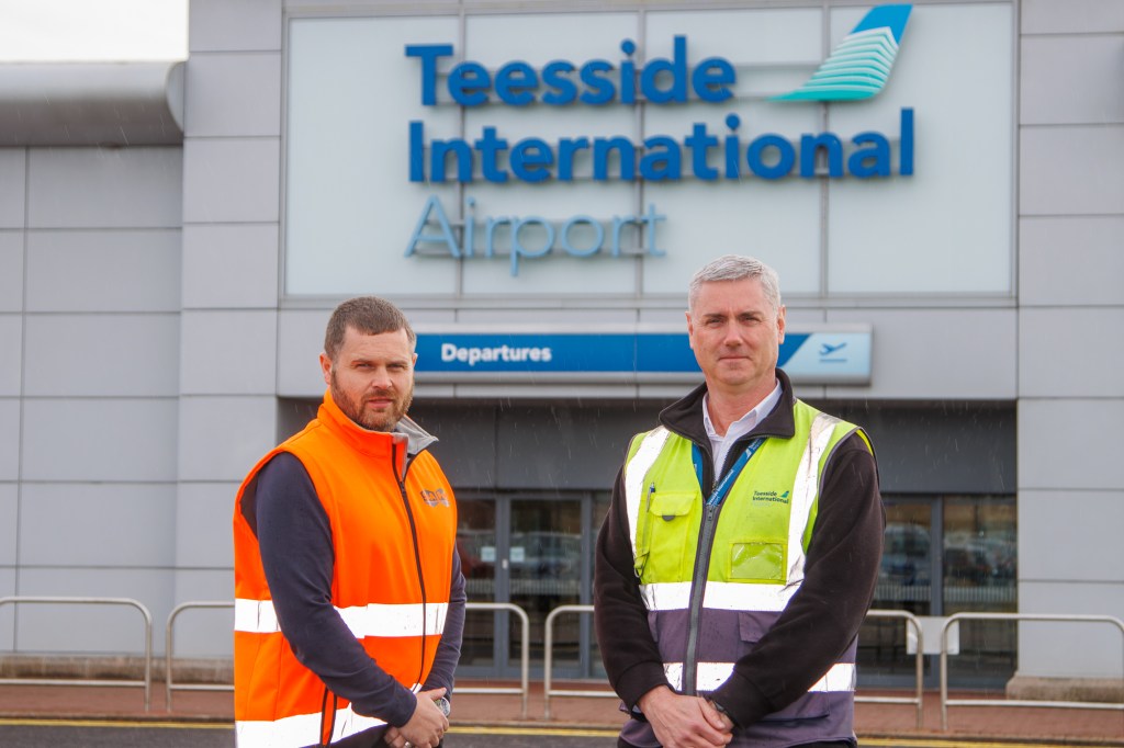 Teesside International Airport's Managing Director, Phil Forster, left, and Operations Director, Steve Land (Image: Chris Barron)